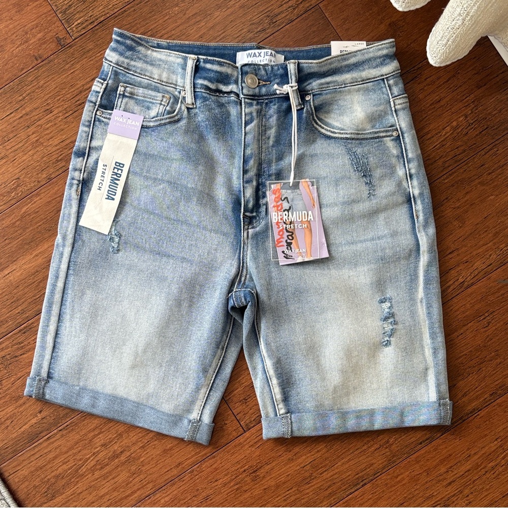 Wax Jean Light Wash Denim Bermuda Shorts LARGE/29in Waist